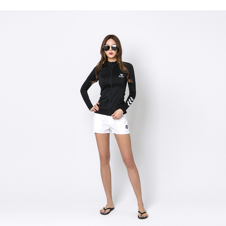 Essentials Upf 50 Long Sleeve Front Zip Rashguard  |  Womens Swimwear Clothing Swimwear