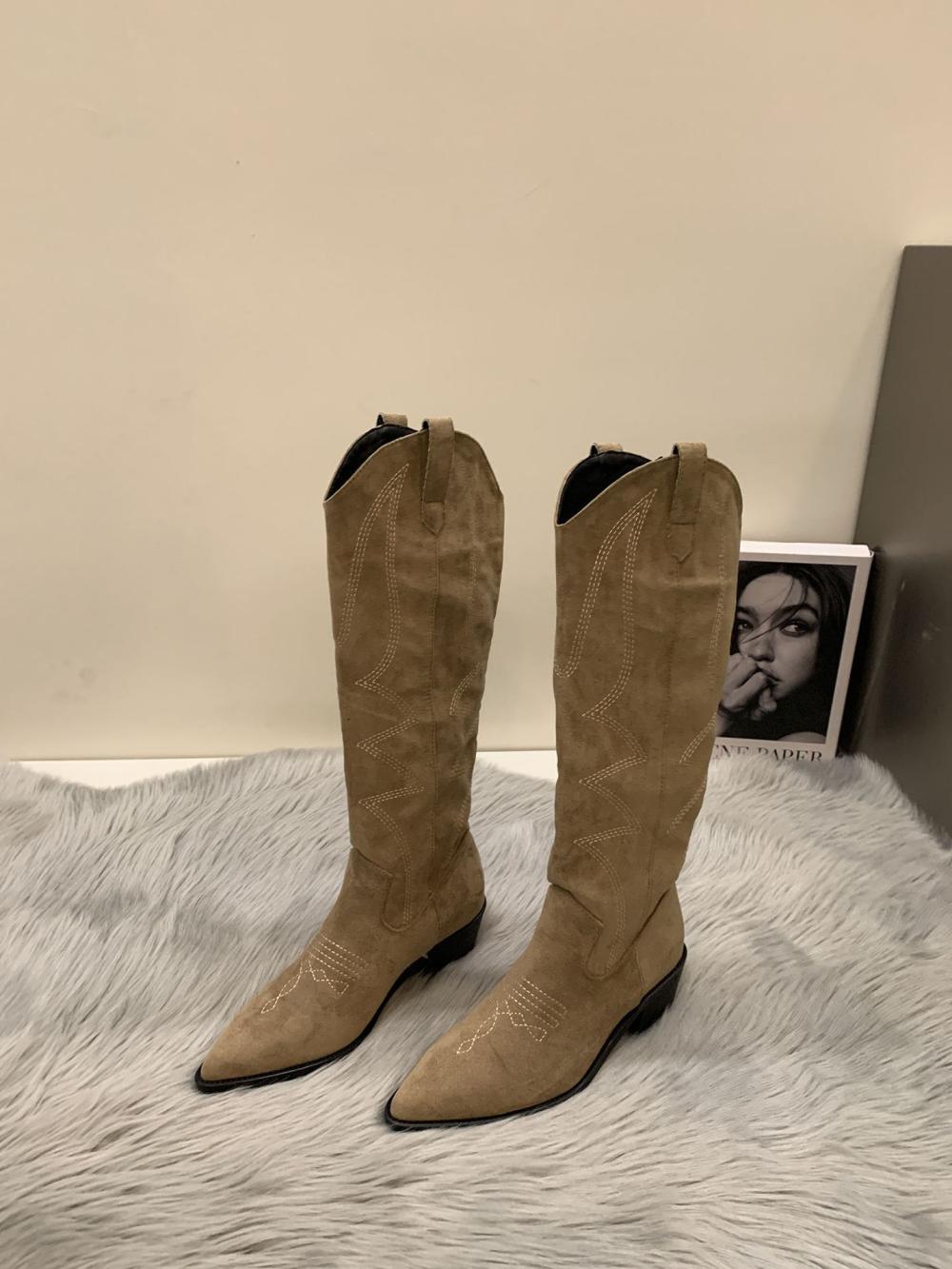 Faux Suede Knee High Western  |  Womens Boots Boots Boots