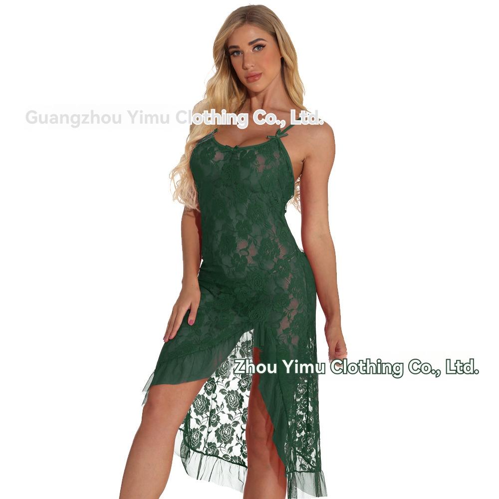 Lace Bandeau Asymmetric Mini Dress  |  Womens Dresses Clothing Dresses