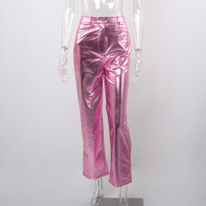 Metallic Faux Leather Wide Leg Pants  |  Womens Pants & Jeans Clothing Pants & Jeans