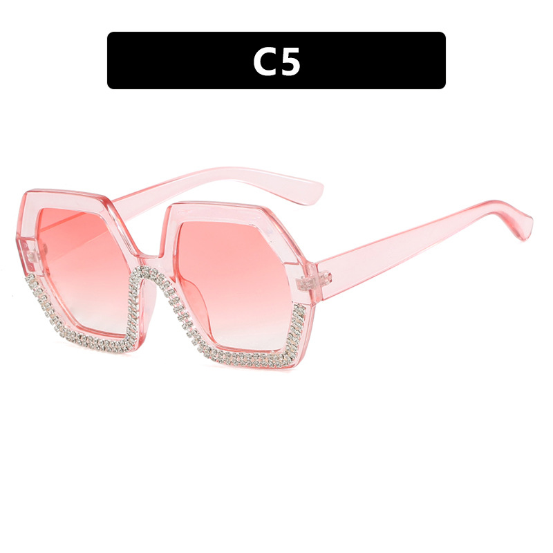 Oversized Colored Lens Diamante Embellished Trim Sunglasses  |  Womens Sunglasses Accessories Sunglasses