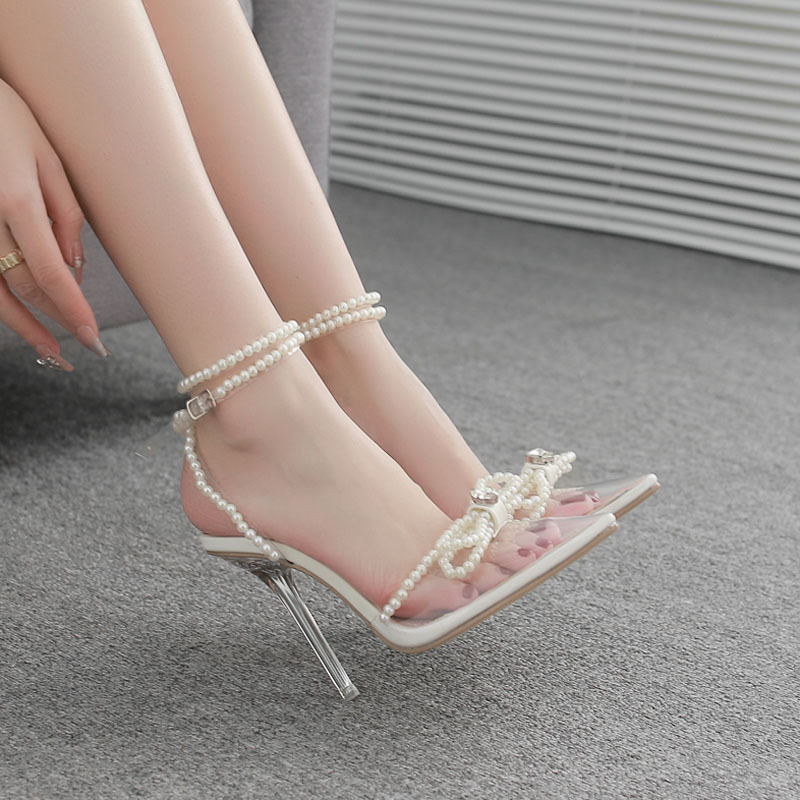 Pearl Bow 2 Part Heels  |  Womens Heels Heels Heels