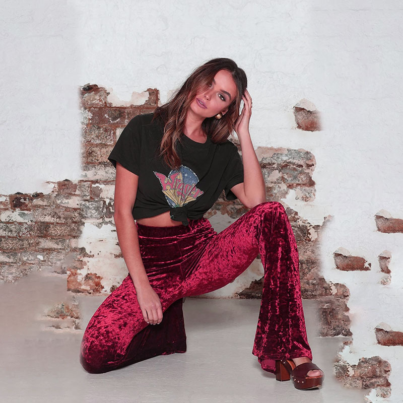 Premium Embroidered Velvet Flare Pants  |  Womens Pants & Jeans Clothing Pants & Jeans