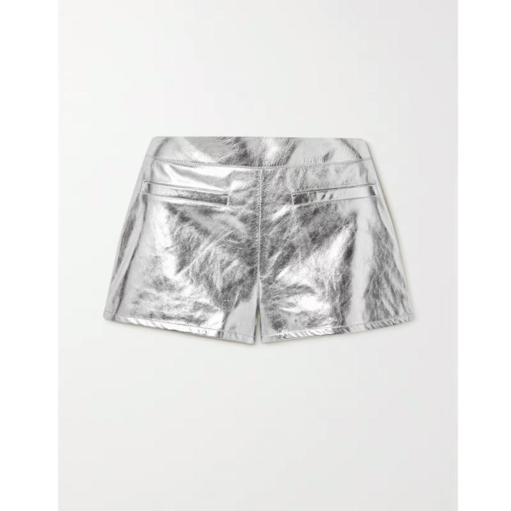 Premium Faux Leather Diamante Star Detail Shorts  |  Womens Shorts Clothing Shorts