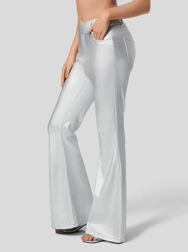 Premium Faux Leather Metallic Straight Leg Pants  |  Womens Pants & Jeans Clothing Pants & Jeans