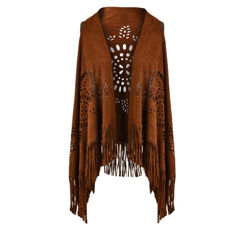 Real Suede Embroidered Back Fringe Jacket  |  Womens Jackets Clothing Jackets