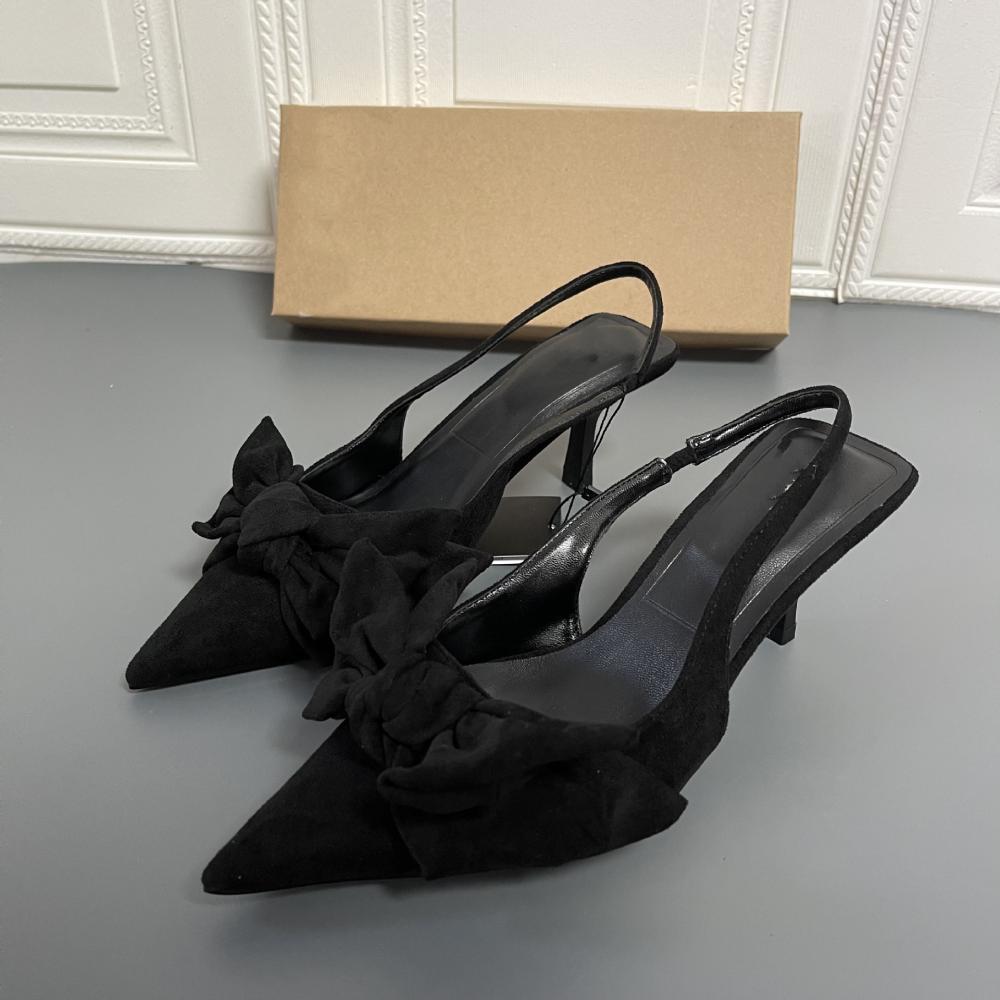 Satin Bow Detail Kitten Heel  |  Womens Heels Heels Heels