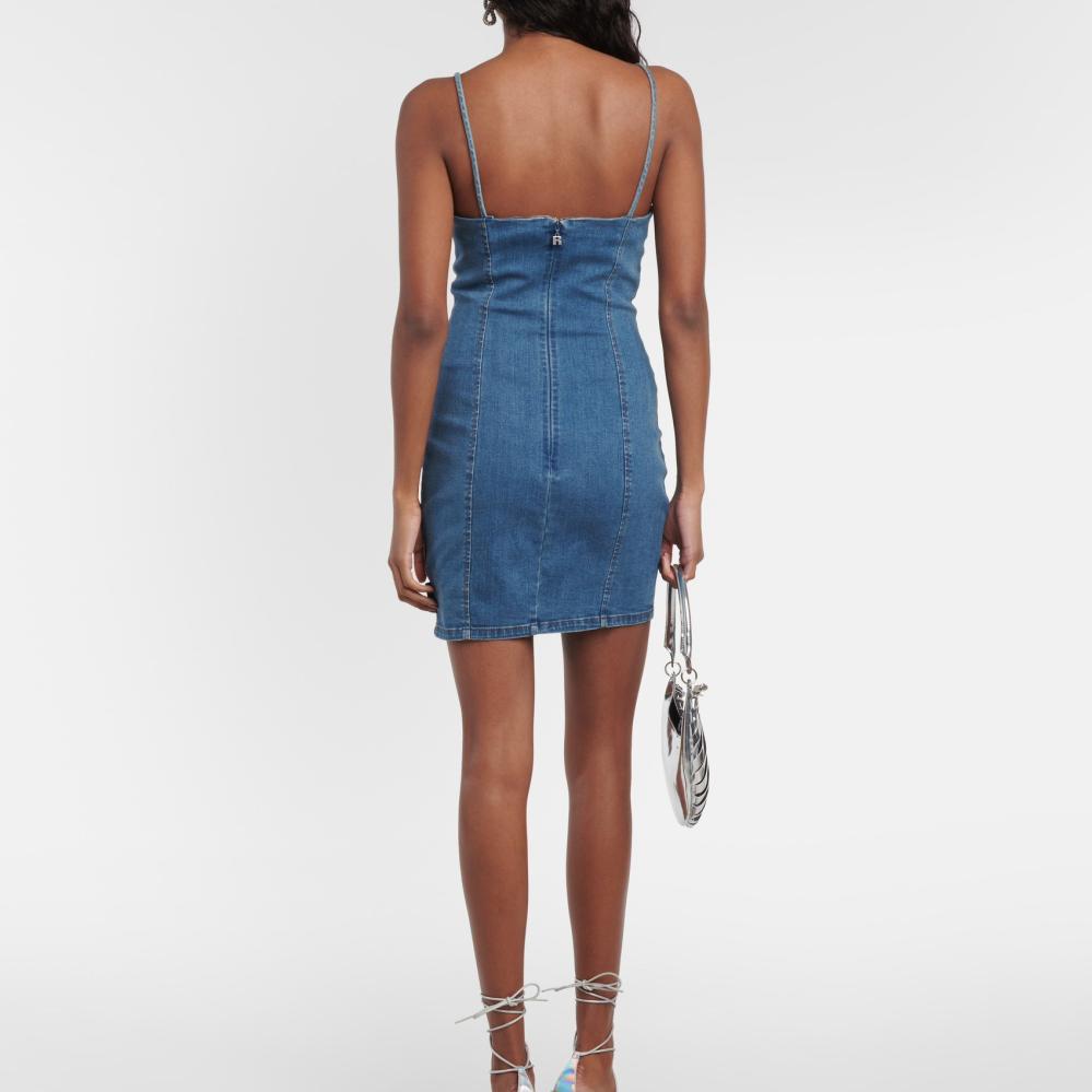 The Denim Strappy Mini Dress  |  Womens Dresses Clothing Dresses